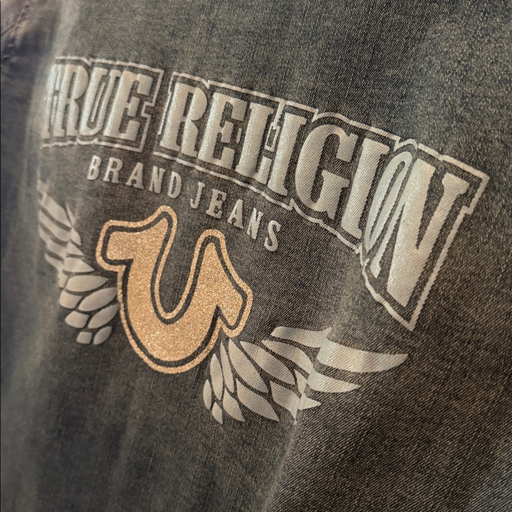 TRUE RELIGION Georgia Denim Glitter Shirt - Picture 2 of 16